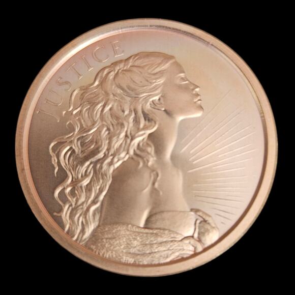 2018 Silver Shield Justice Round 1 AVDP oz .999 Copper Bullion Coin Lot of 5 - Picture 1 of 4